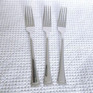 3 Lenox Portola Dinner Forks 18/10 Glossy Stainless Flatware 8 1/4" Lot of 3‎